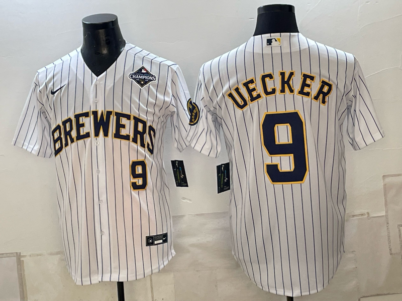 Men 2026 Milwaukee Brewers #9 Uecker White Game Nike MLB Jersey 101202